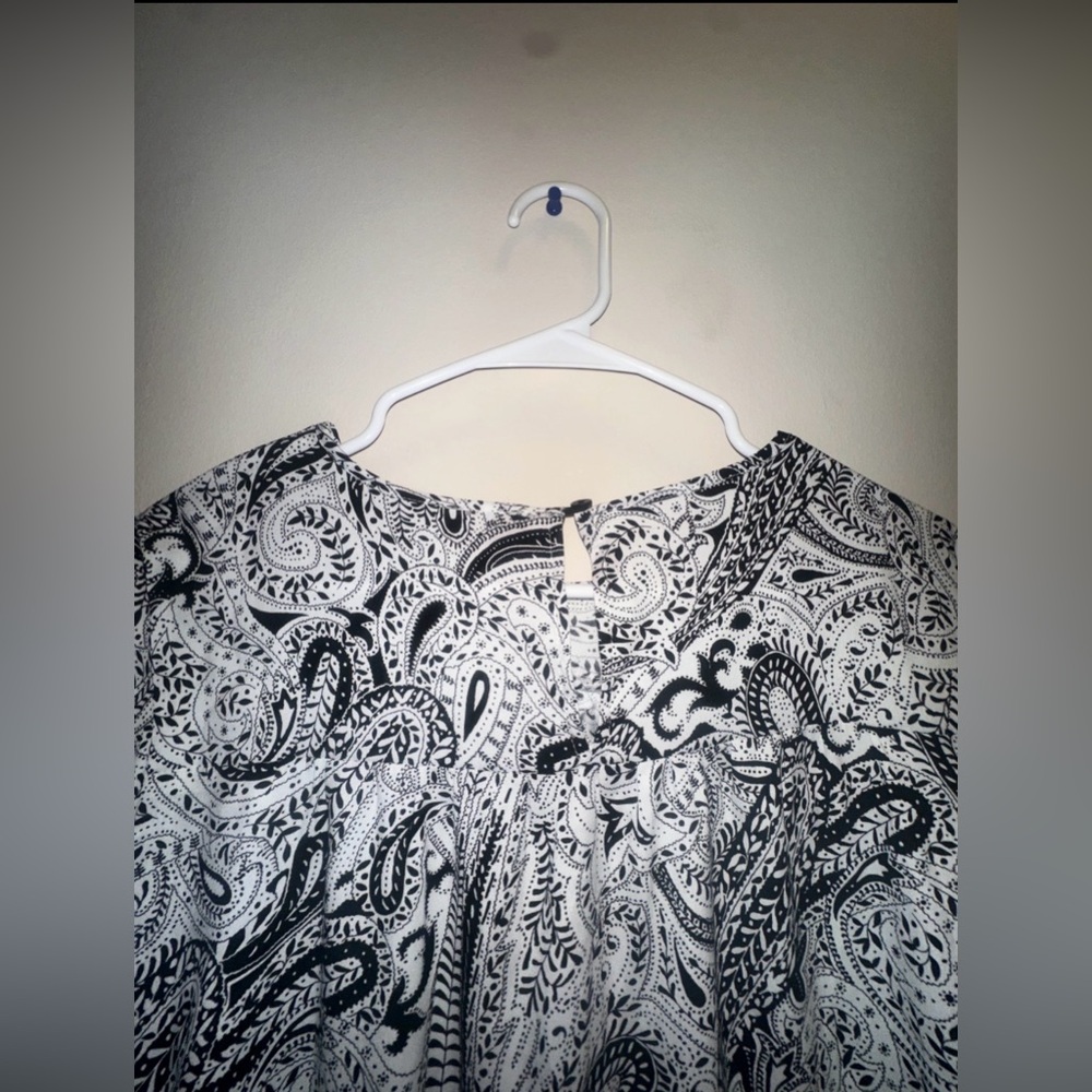 Loft Paisley Shift Long Sleeve Floral Color block Dress Size Small NWOT - Picture 4 of 12